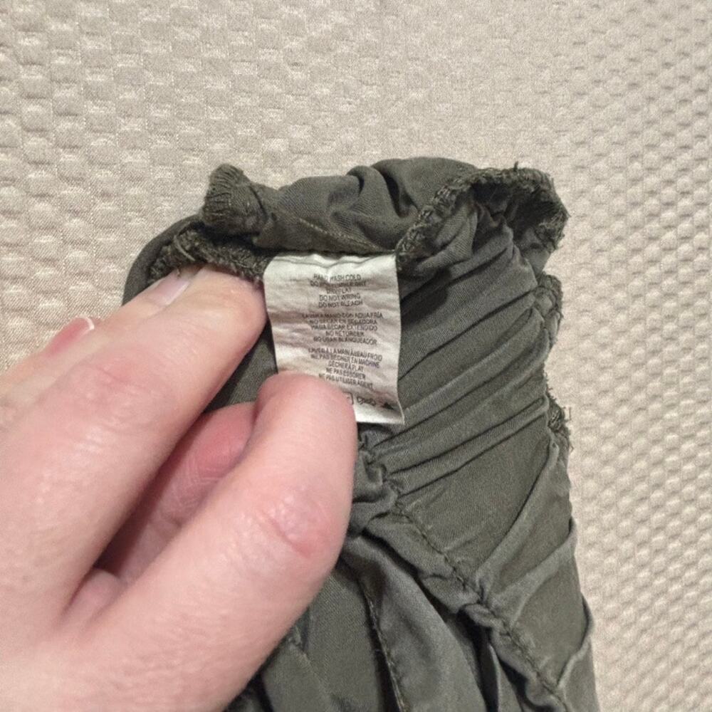 Thread And Supply Pants Sz M Wide Leg Olive Green Bag Waist Lagenlook Lyocell - Picture 10 of 10